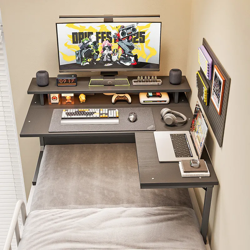Esports Gaming Bed - Meja Sudut Bentuk L untuk Tempat