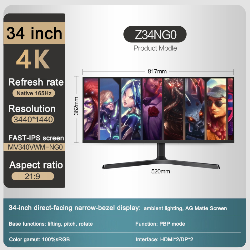 Monitor Datar Panel IPS 34 